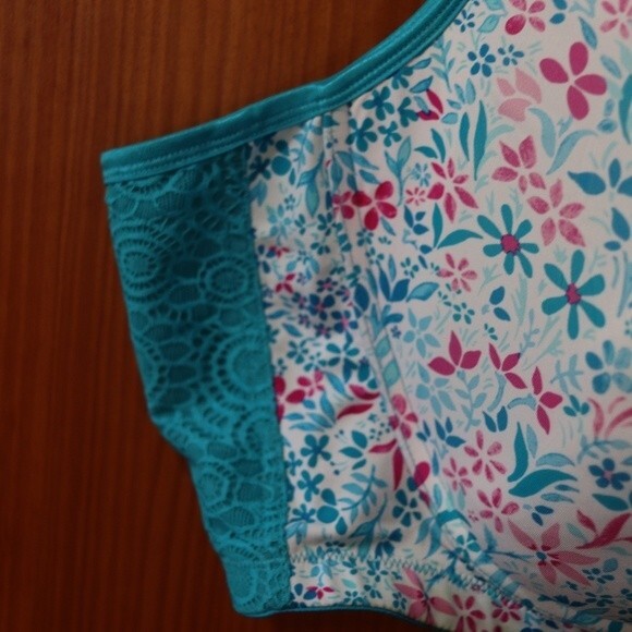 Comfort Choice Blue & White Floral Bra Wireless 54G - Picture 4 of 10